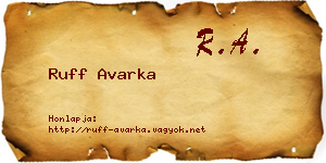 Ruff Avarka névjegykártya